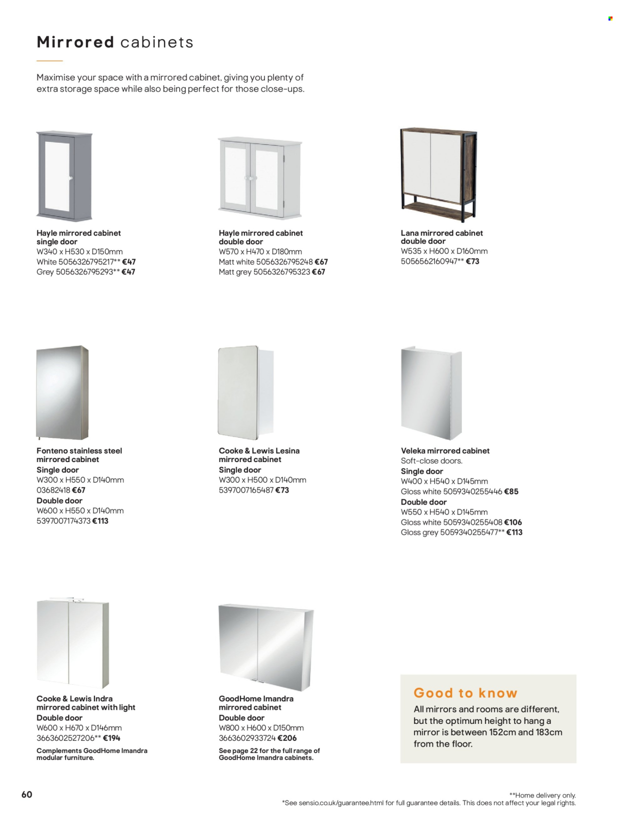 thumbnail - B&Q offer  - Sales products - cabinet, mirror. Page 60.