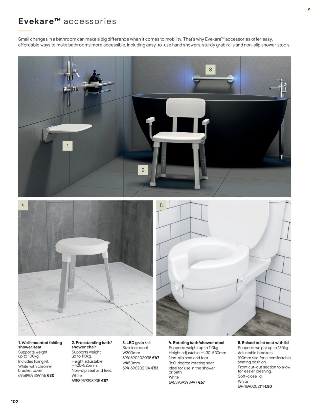 thumbnail - B&Q offer  - Sales products - stool, chair, toilet seat. Page 102.