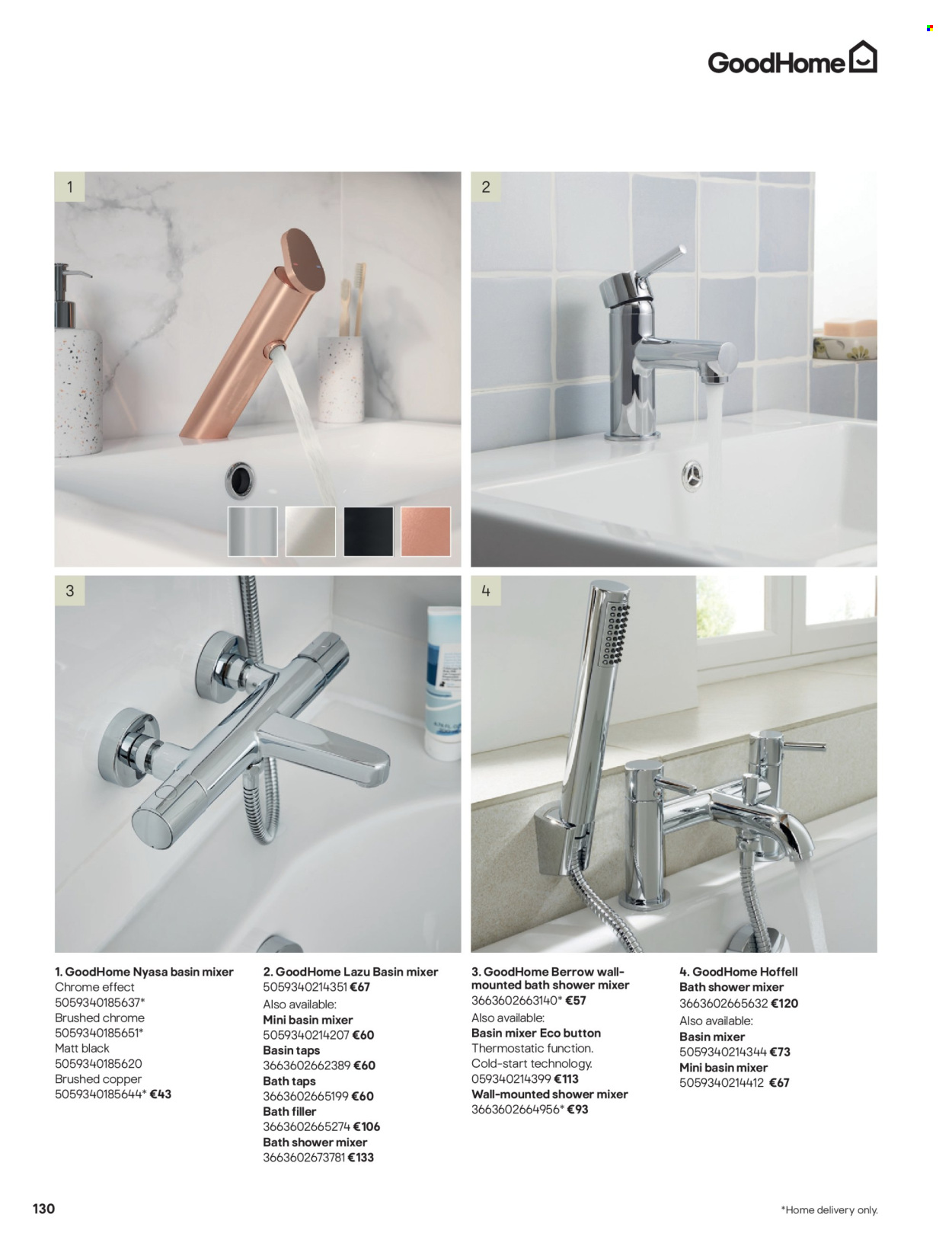 thumbnail - B&Q offer  - Sales products - shower mixer, basin mixer. Page 130.