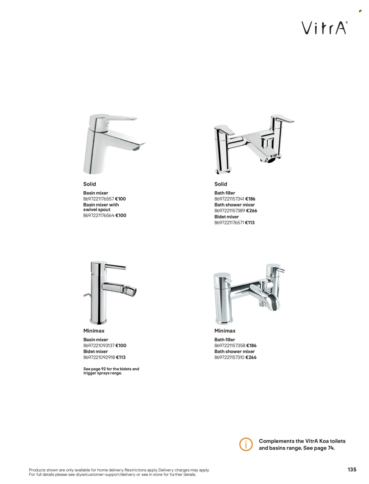 thumbnail - B&Q offer  - Sales products - toilet, shower mixer, basin mixer. Page 135.