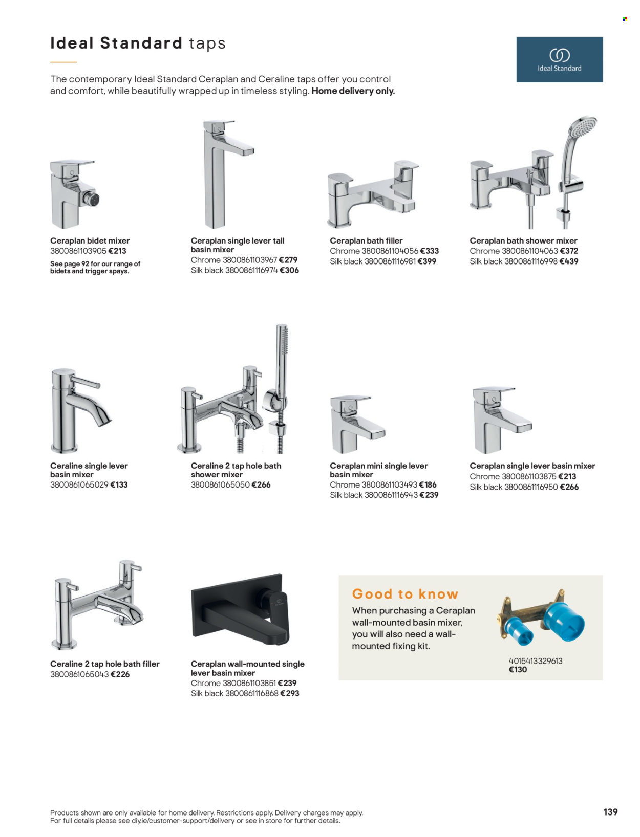 thumbnail - B&Q offer  - Sales products - shower mixer, basin mixer. Page 139.