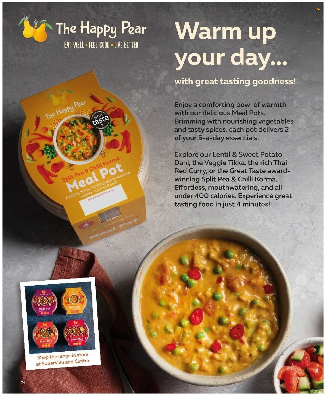 thumbnail - SuperValu offer  - Sales products - sweet potato, pears, red curry, spice, Sol, bowl. Page 24.