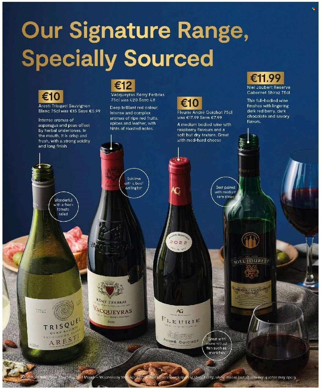 thumbnail - SuperValu offer  - Sales products - salad, fish, dark chocolate, Cabernet Sauvignon, red wine, white wine, wine, alcohol, Shiraz, Sauvignon Blanc. Page 30.