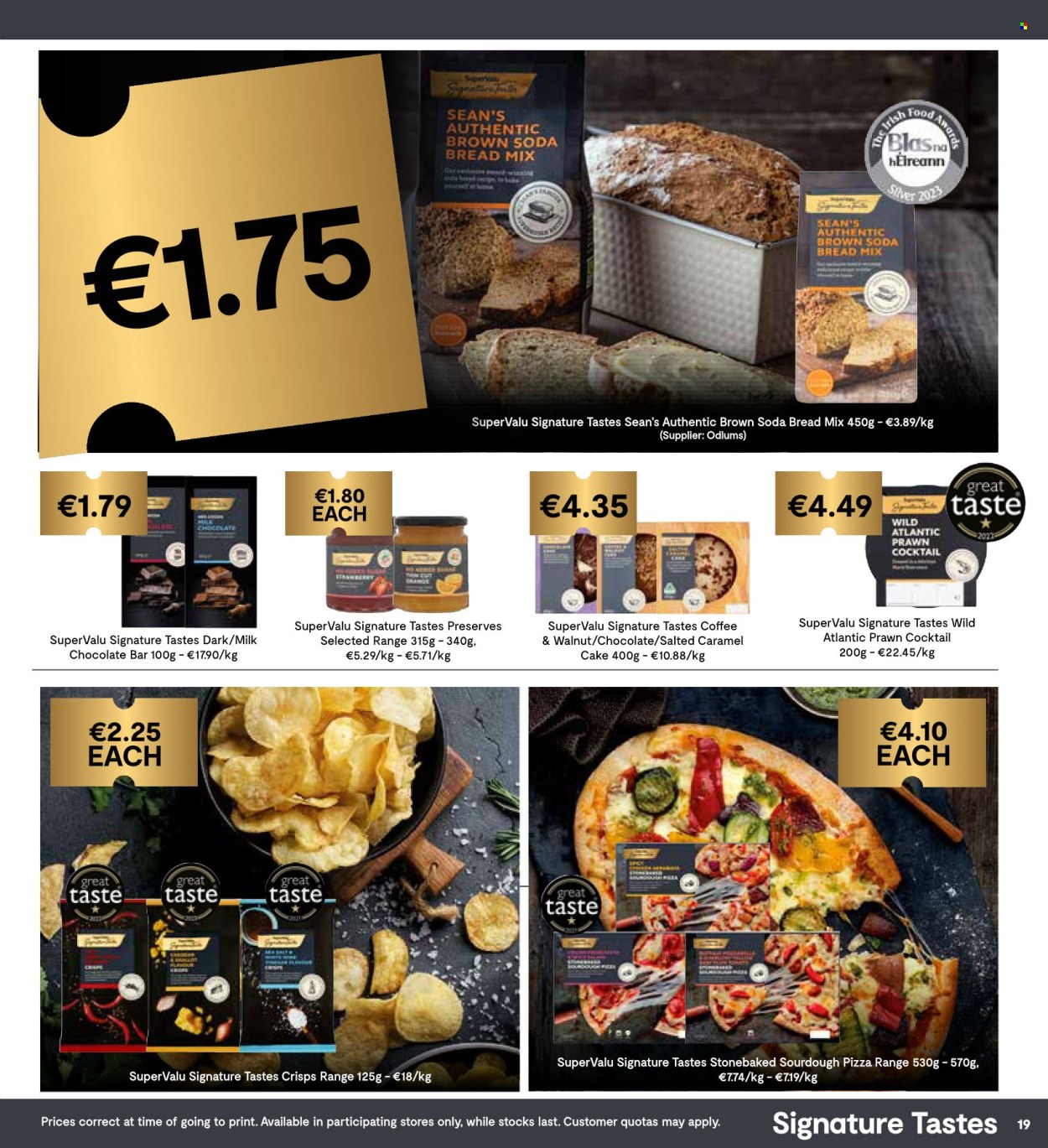 thumbnail - SuperValu offer  - 18.04.2024 - 01.05.2024 - Sales products - bread, soda bread, pastries, prawns, pizza, milk chocolate, chocolate bar, crisps. Page 21.