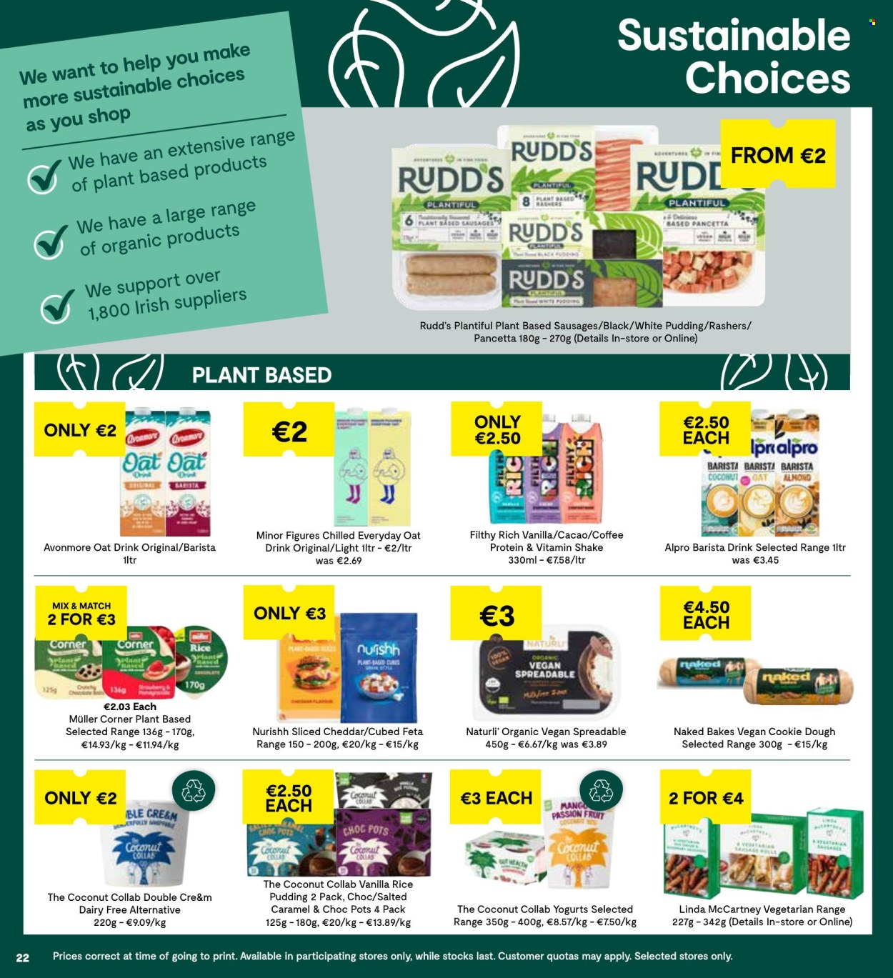 thumbnail - SuperValu offer  - 18.04.2024 - 01.05.2024 - Sales products - cookie dough, Alpro, pancetta, sausage, black pudding, white pudding, cheddar, feta, yoghurt, Müller, rice pudding, shake, oat milk, coffee. Page 24.