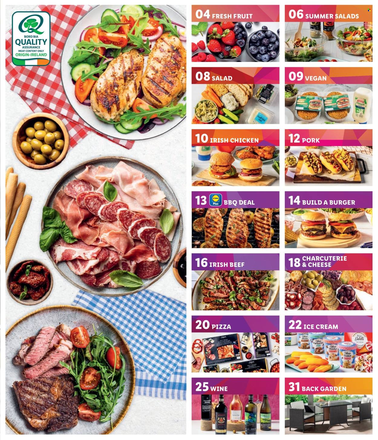 thumbnail - Lidl offer  - Sales products - salad, pizza, charcuterie, ice cream, wine, alcohol. Page 3.