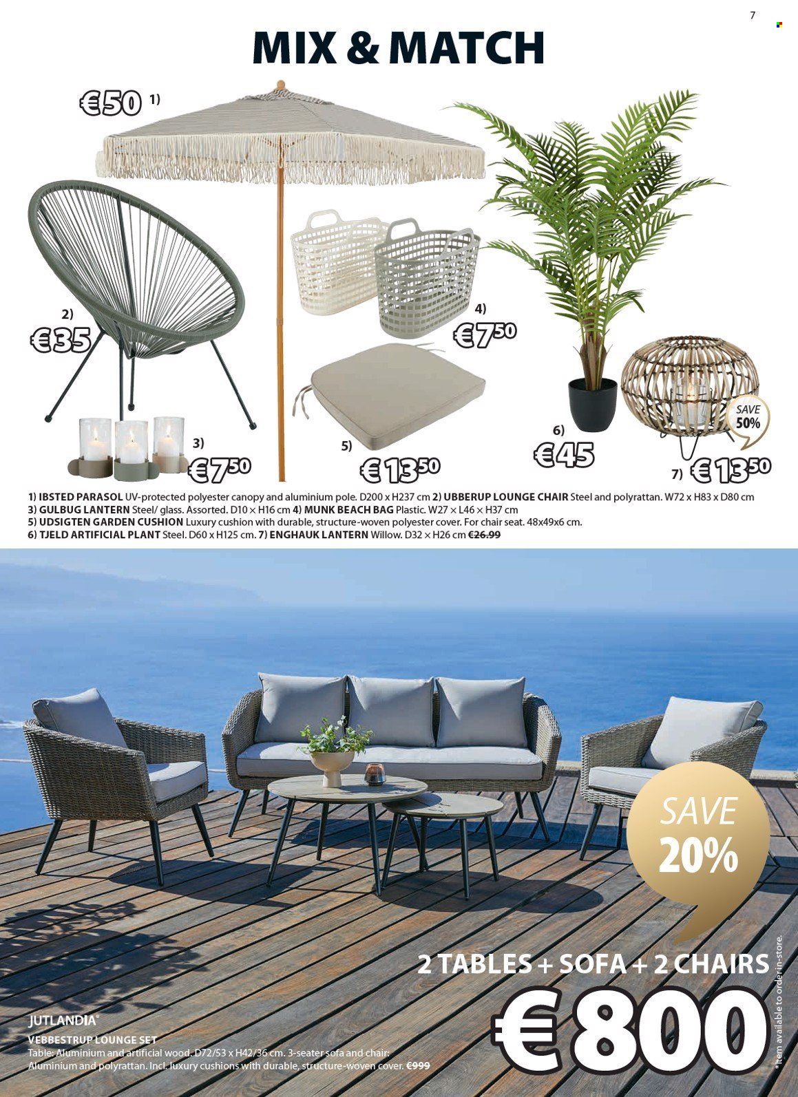 thumbnail - JYSK offer  - 25.04.2024 - 29.05.2024 - Sales products - chair, lounger, lantern, bag, cushion, lounge. Page 8.