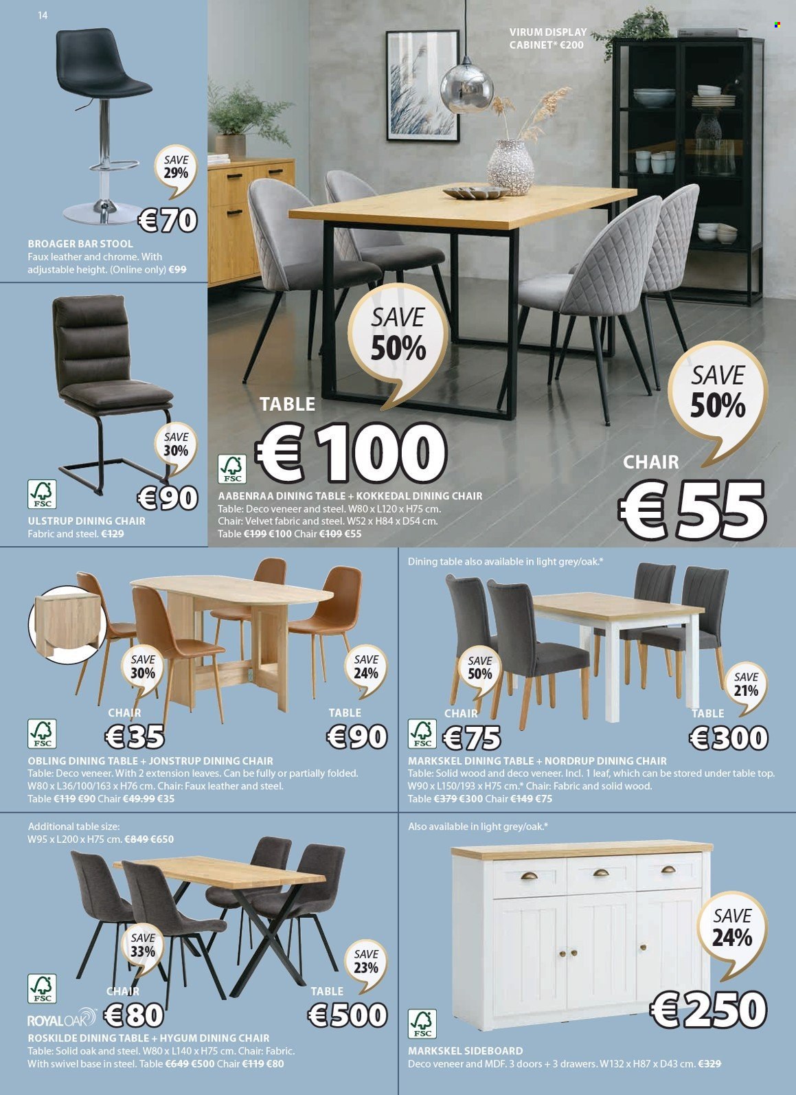 thumbnail - JYSK offer  - 25.04.2024 - 29.05.2024 - Sales products - stool, bar stool, chair, dining chair, dining table, table, cabinet, sideboard. Page 15.