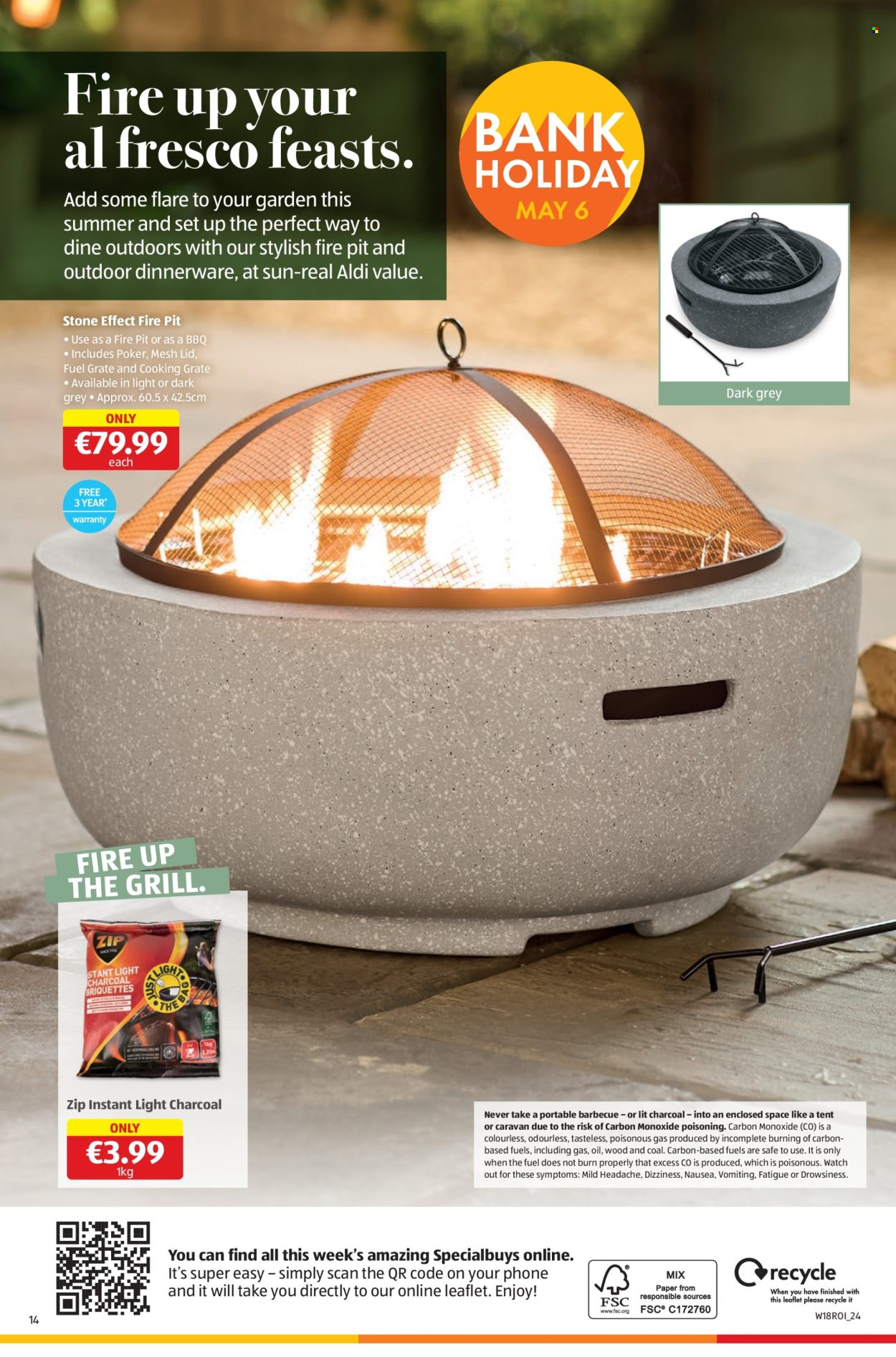 thumbnail - Aldi offer  - 02.05.2024 - 08.05.2024 - Sales products - oil, dinnerware set, lid, watch, tent. Page 14.