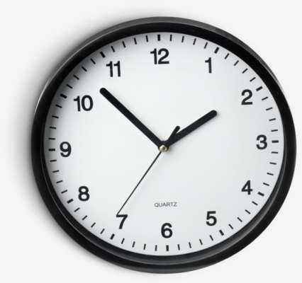 Wall clock ELVART D22cm black/white