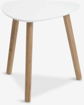 End table TAPS 40x40 white/bamboo