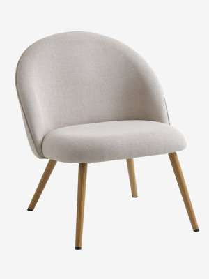 Armchair THORUP beige fabric/oak colour