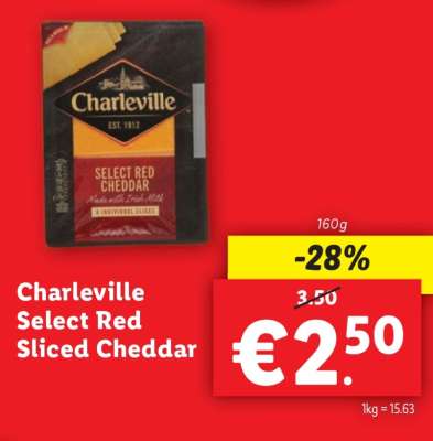 Charleville Select Red Sliced Cheddar