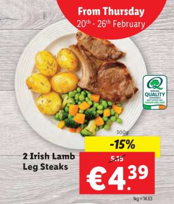 2 Irish Lamb Leg Steaks