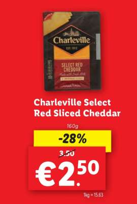 Charleville Select Red Sliced Cheddar