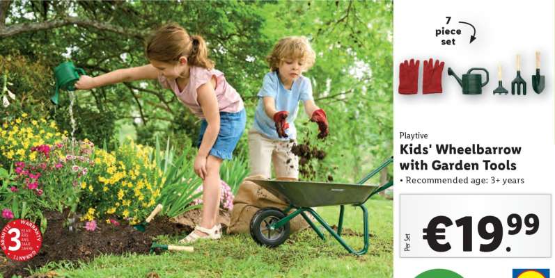 Kids' Wheelbarrow with Garden Tools