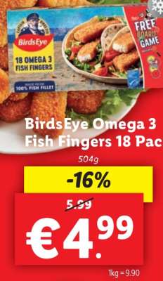 BirdsEye Omega 3 Fish Fingers 18 Pack