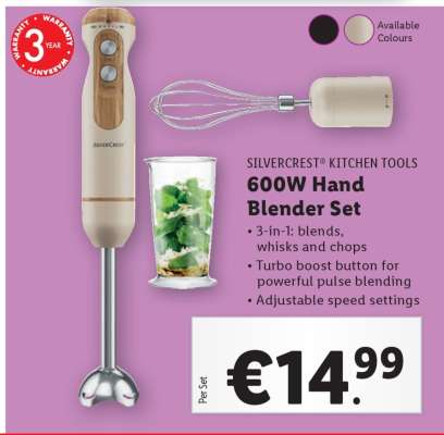 SILVERCREST® KITCHEN TOOLS 600W Hand Blender Set