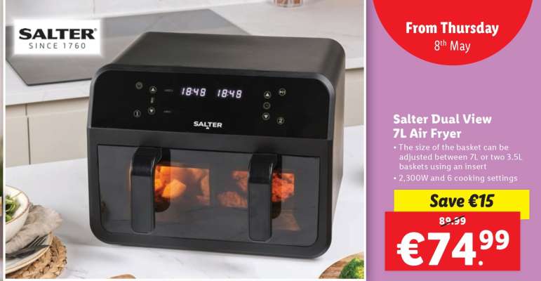 Salter Dual View 7L Air Fryer
