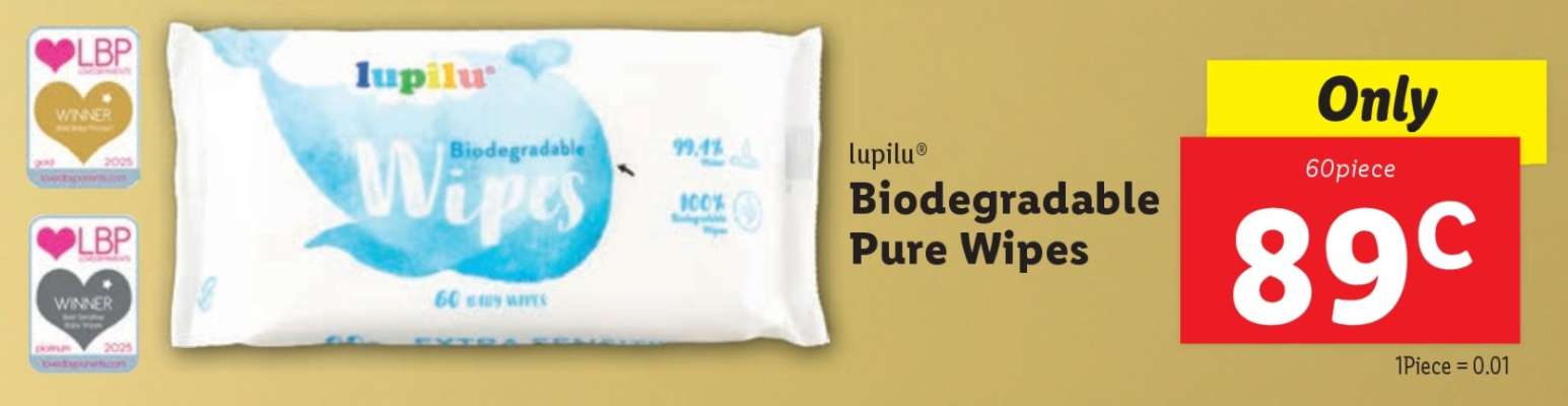 lupilu Biodegradable Pure Wipes