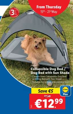 Collapsible Dog Bed / Dog Bed with Sun Shade