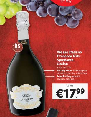 We are Italiano Prosecco DOC Spumante, Italian