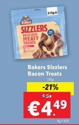 Bakers Sizzlers Bacon Treats
