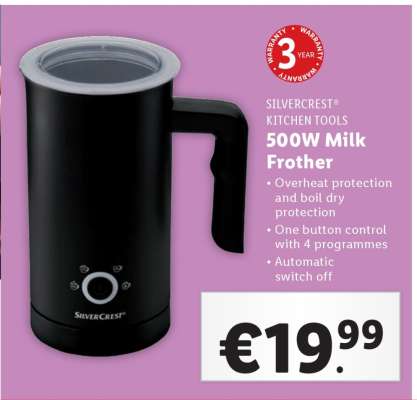 Silvercrest 500W Milk Frother