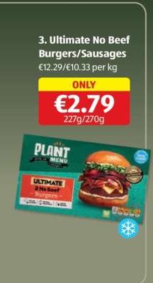 Ultimate No Beef Burgers/Sausages