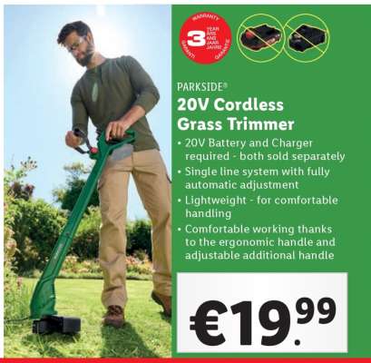 Parkside 20V Cordless Grass Trimmer