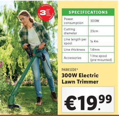PARKSIDE 300W Electric Lawn Trimmer