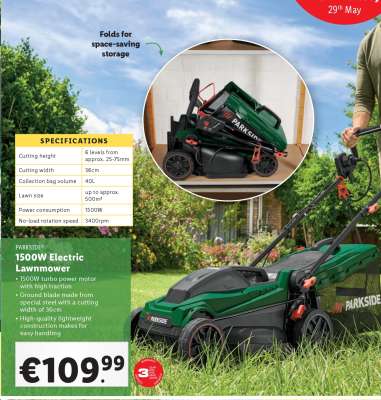PARKSIDE 1500W Electric Lawnmower
