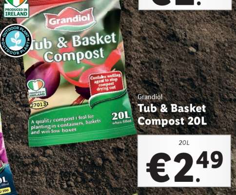 Grandiol Tub & Basket Compost 20L