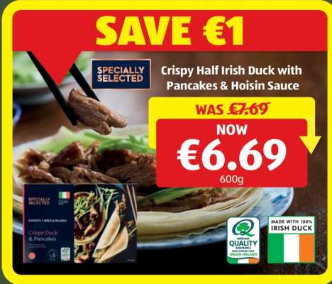 Crispy Half Irish Duck with Pancakes & Hoisin Sauce
