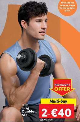 CRIVIT 10kg Dumbbell Set