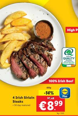 4 Irish Sirloin Steaks