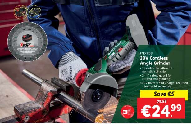 Parkside 20V Cordless Angle Grinder