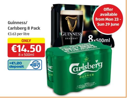 Guinness/Carlsberg 8 Pack