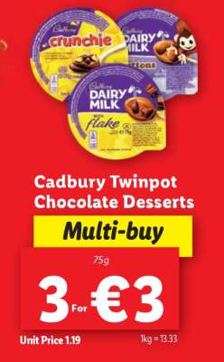 Cadbury Twinpot Chocolate Desserts